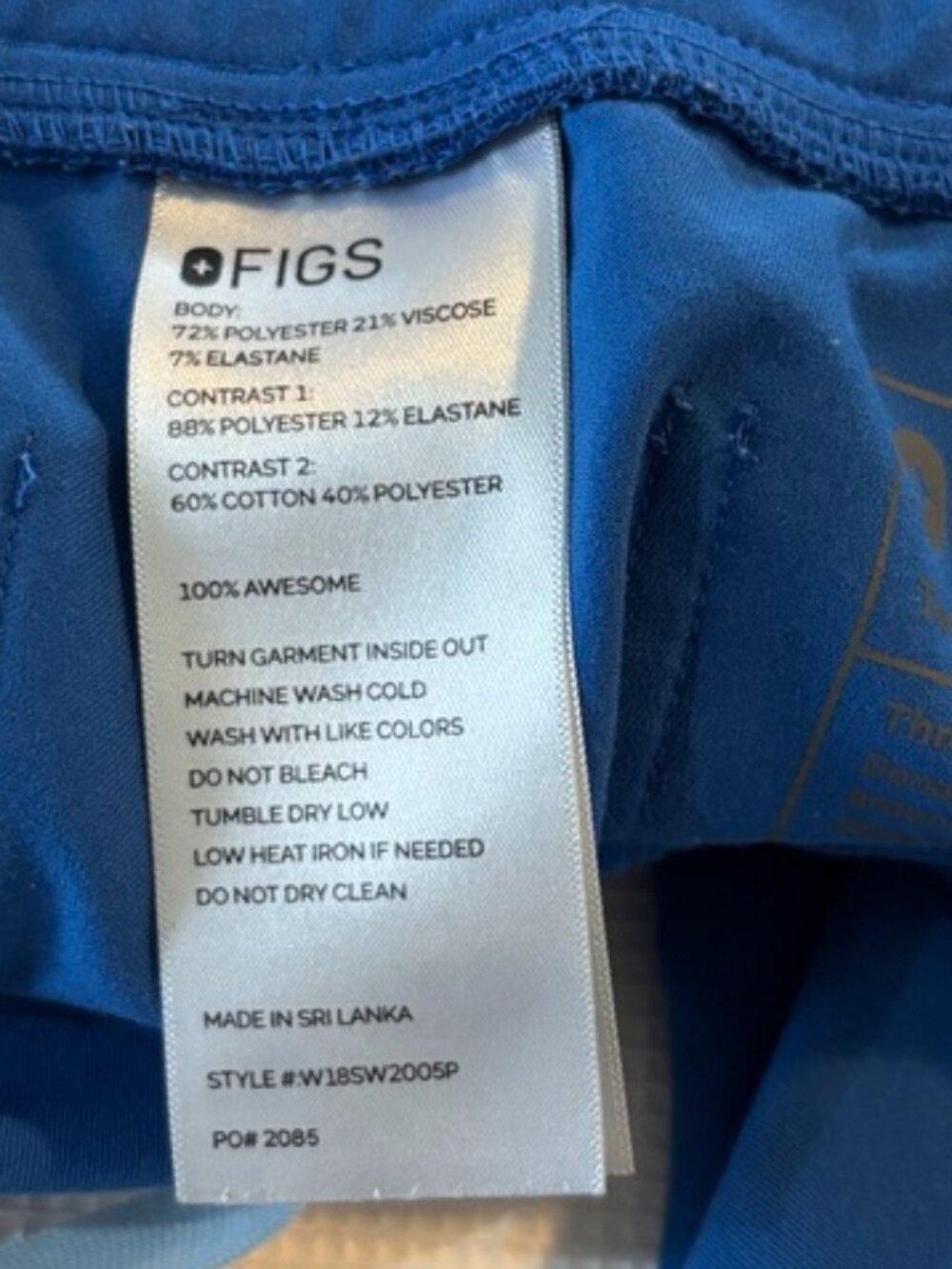 FIGS Royal Blue Zamora Jogger Scrub Pants Size XS Petite - Picture 3 of 6